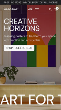 Mobile preview for Monochrome in the "Modern" style